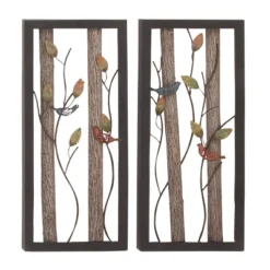 Set Of 2 Metal Bird Wall Decors With Real Wood Detailing Black - Olivia & May -Home Improvement Store GUEST eb33fdcd 9e25 44b1 ab51 f513d24d6239