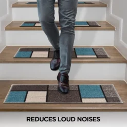 World Rug Gallery Contemporary Modern Boxes Non-Slip Stair Treads -Home Improvement Store GUEST ebe4bec5 2d74 4942 947f c1022753d4df