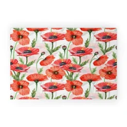 UtArt Summer Botanical Poppies Field Welcome Mat - Society6 -Home Improvement Store GUEST ec3342aa bbbf 4091 82a3 d8314d3ec8a2