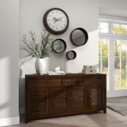 Contemporary Metal Wall Mirror Set Of 3 Dark Brown - Olivia & May -Home Improvement Store GUEST ec473299 06b7 4d89 a24e fc5c5f56f23c