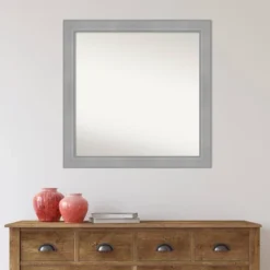 30" X 30" Non-Beveled Vista Brushed Nickel Bathroom Wall Mirror - Amanti Art -Home Improvement Store GUEST ecb7e806 c114 4d54 a7fc ca9bf2890715