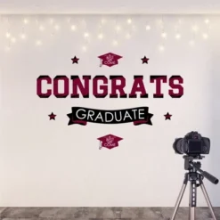 Big Dot Of Happiness Maroon Graduation Party Photo Backdrop - Wall Decals -Home Improvement Store GUEST ed93fd23 dc05 49e3 82c8 78218686dba1