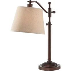 Regency Hill Downbridge Style Desk Table Lamp Adjustable Height 30.5" Tall Bronze Metal Tan Linen Look Shade For Living Room Bedroom Office -Home Improvement Store GUEST ef1e5f47 3ba9 4e5b bcfb 6ca1fa209d26