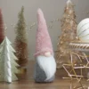 Northlight 11" Pink And Gray Standing Gnome Christmas Decoration