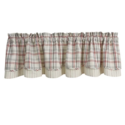Park Designs Farm Yard Lined Layered Valance - 72''L - White 3 Park Designs Farm Yard Lined Layered Valance - 72''L - White
