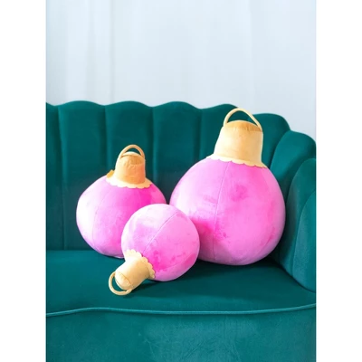 Shiraleah Pink Christmas Ornament Bauble Pillow, Small 5 Shiraleah Pink Christmas Ornament Bauble Pillow, Small - Image 3