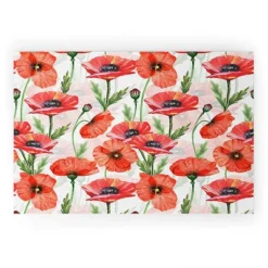 UtArt Summer Botanical Poppies Field Welcome Mat - Society6 -Home Improvement Store GUEST f4e3a80e 50df 4471 bf05 041db22a4409