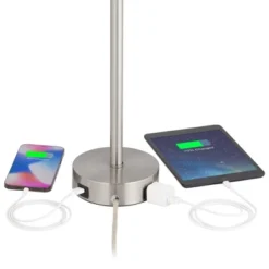 360 Lighting Trotter Modern Table Lamps 23 3/4" High Set Of 2 Brushed Nickel With USB And AC Power Outlet In Base White Fabric Cylinder For Home Desk 12 360 Lighting Trotter Modern Table Lamps 23 3/4" High Set Of 2 Brushed Nickel With USB And AC Power Outlet In Base White Fabric Cylinder For Home Desk -Home Improvement Store GUEST f76de4d6 c4b1 4912 b5c5 06debc3af599