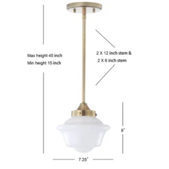 7.2" Adjustable Metal/Glass Kurtz Drop Pendant (Includes Energy Efficient Light Bulb) - JONATHAN Y -Home Improvement Store GUEST f92ed4f6 9b06 4edc 9803 d052ecc5d177