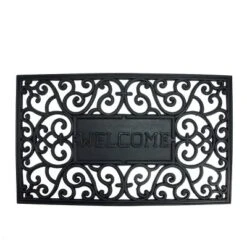 Northlight Black Scroll "Welcome" Door Mat 18" X 30"