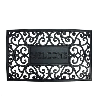 Northlight Black Scroll "Welcome" Door Mat 18" X 30" 3 Northlight Black Scroll "Welcome" Door Mat 18" X 30"