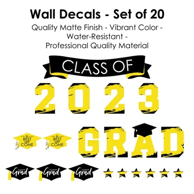 Big Dot Of Happiness Yellow Class Of 2023 Graduation Party Wall Decals Set Of 20 7 Big Dot Of Happiness Yellow Class Of 2023 Graduation Party Wall Decals Set Of 20 - Image 5