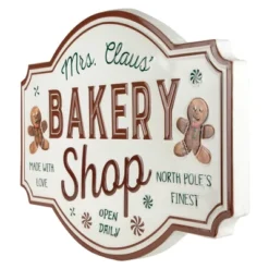 Northlight 18" Mrs. Claus' Bakery Shop Metal Christmas Wall Sign -Home Improvement Store GUEST fc3507e9 77d2 45f8 a3c3 170eae682419