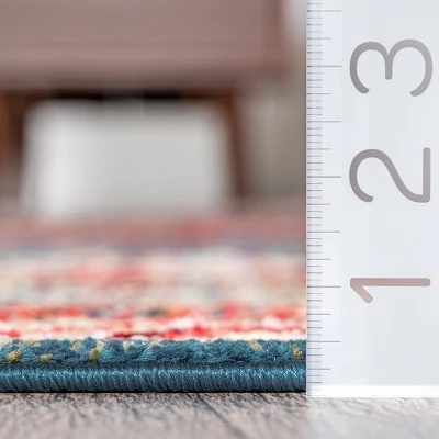 NuLOOM Qiana Emblem Fringe Area Rug 4 NuLOOM Qiana Emblem Fringe Area Rug - Image 2