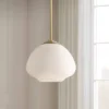 Possini Euro Design Orilla Brass Mini Pendant Light 11 3/4" Wide Mid Century Modern White Opal Glass Shade For Dining Room House Foyer Kitchen Island -Home Improvement Store GUEST fd883ad2 d901 4483 8e60 564f0caa8398