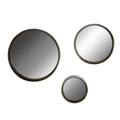 Contemporary Metal Wall Mirror Set Of 3 Dark Brown - Olivia & May -Home Improvement Store GUEST fe12cd7b 716a 43a3 bc1c 7a78f15ce727